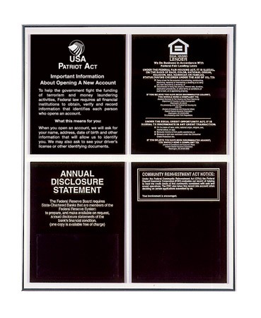 Aluminum Compliance Frame for 4 Signs - Vertical
